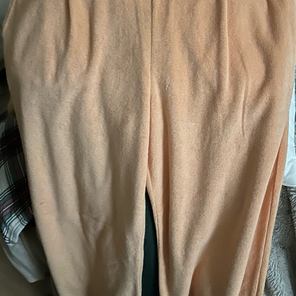 Monrow Wide Leg Pants in Peach